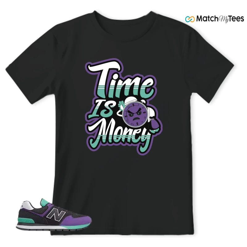 NEW BALANCE 574 RUGGED BLACK PRISM PURPLE SNEAKER Matching Tees t-shirt