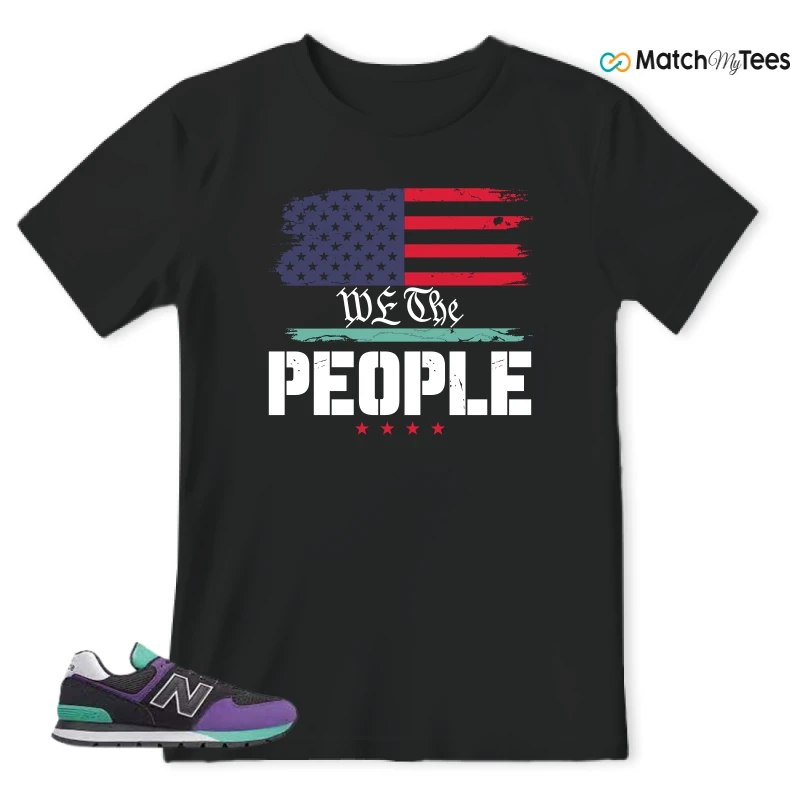 NEW BALANCE 574 RUGGED BLACK PRISM PURPLE SNEAKER Matching Tees t-shirt