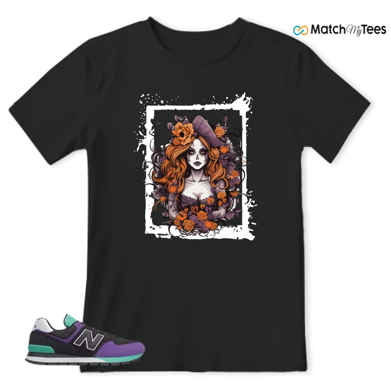 NEW BALANCE 574 RUGGED BLACK PRISM PURPLE SNEAKER Matching Tees t-shirt