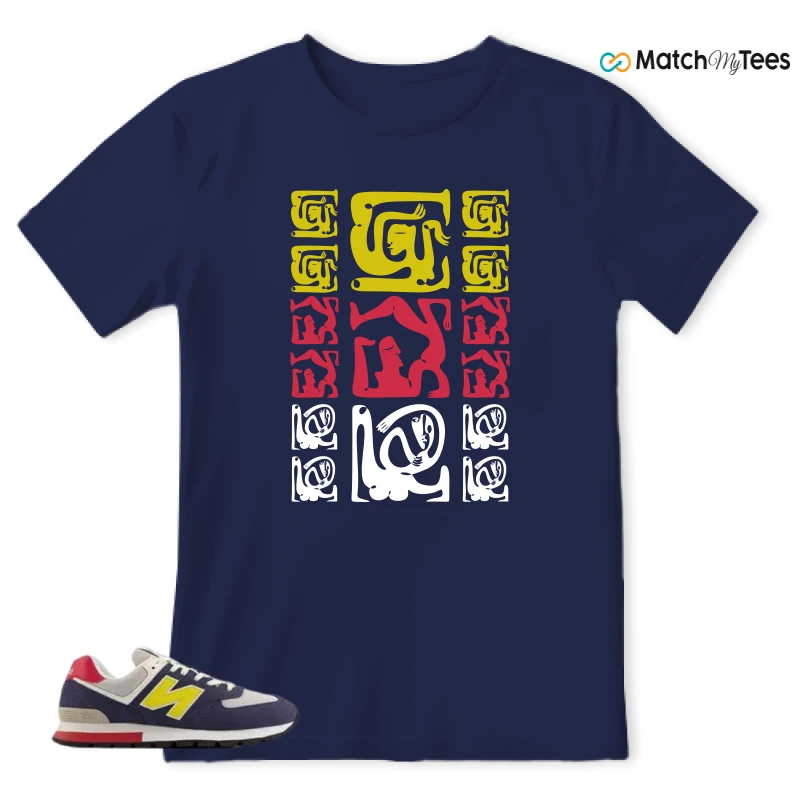 NEW BALANCE 574 RUGGED BLUE YELLOW SNEAKER Matching Tees t-shirt