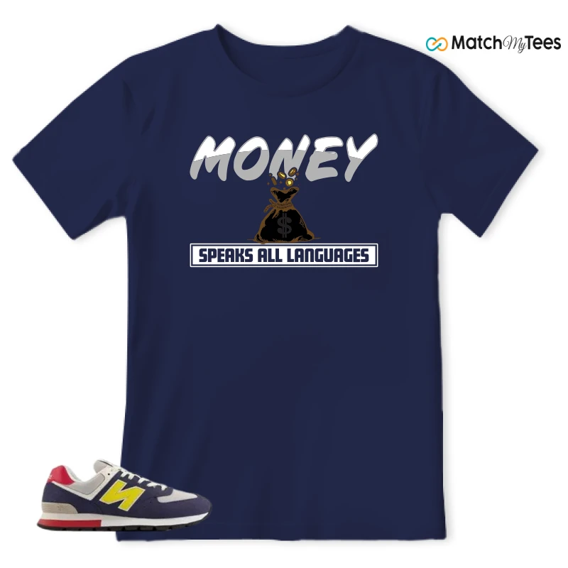 NEW BALANCE 574 RUGGED BLUE YELLOW SNEAKER Matching Tees t-shirt