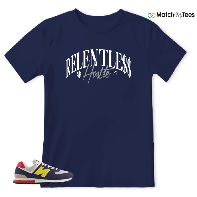 NEW BALANCE 574 RUGGED BLUE YELLOW SNEAKER Matching Tees t-shirt