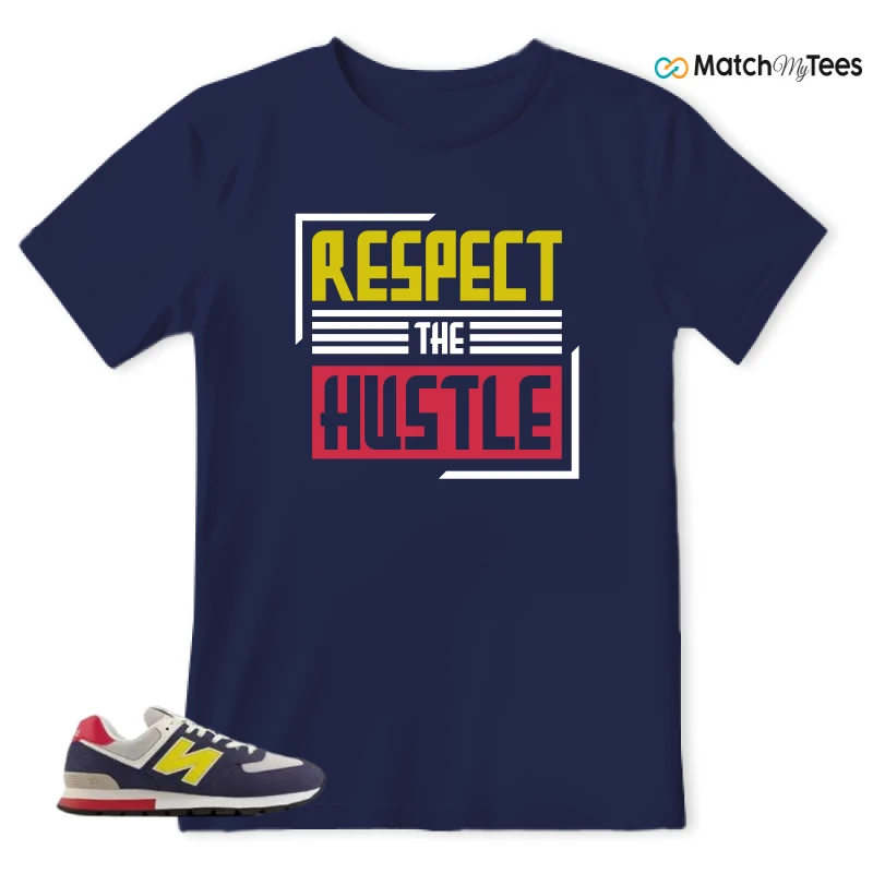 NEW BALANCE 574 RUGGED BLUE YELLOW SNEAKER Matching Tees t-shirt