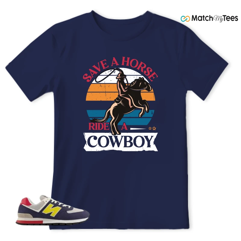 NEW BALANCE 574 RUGGED BLUE YELLOW SNEAKER Matching Tees t-shirt