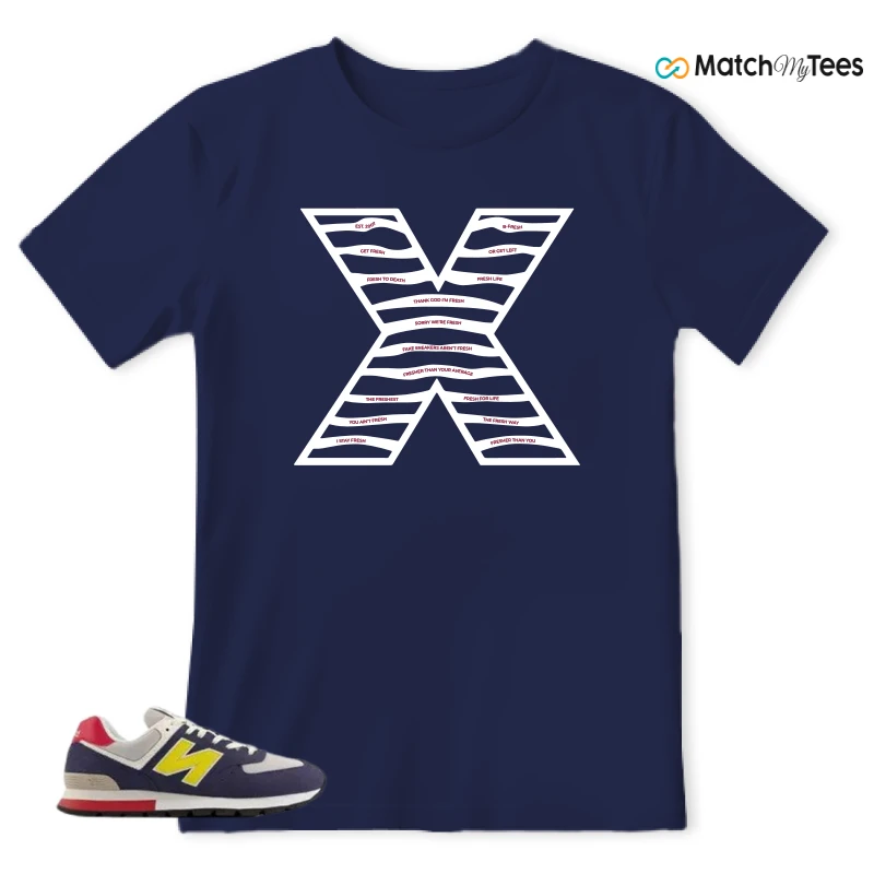 NEW BALANCE 574 RUGGED BLUE YELLOW SNEAKER Matching Tees t-shirt