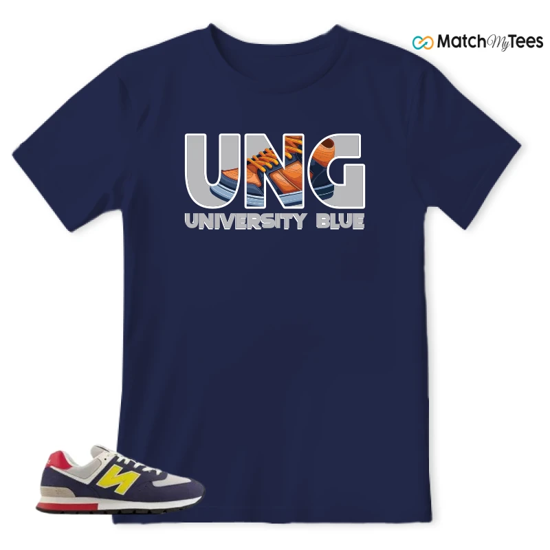 NEW BALANCE 574 RUGGED BLUE YELLOW SNEAKER Matching Tees t-shirt