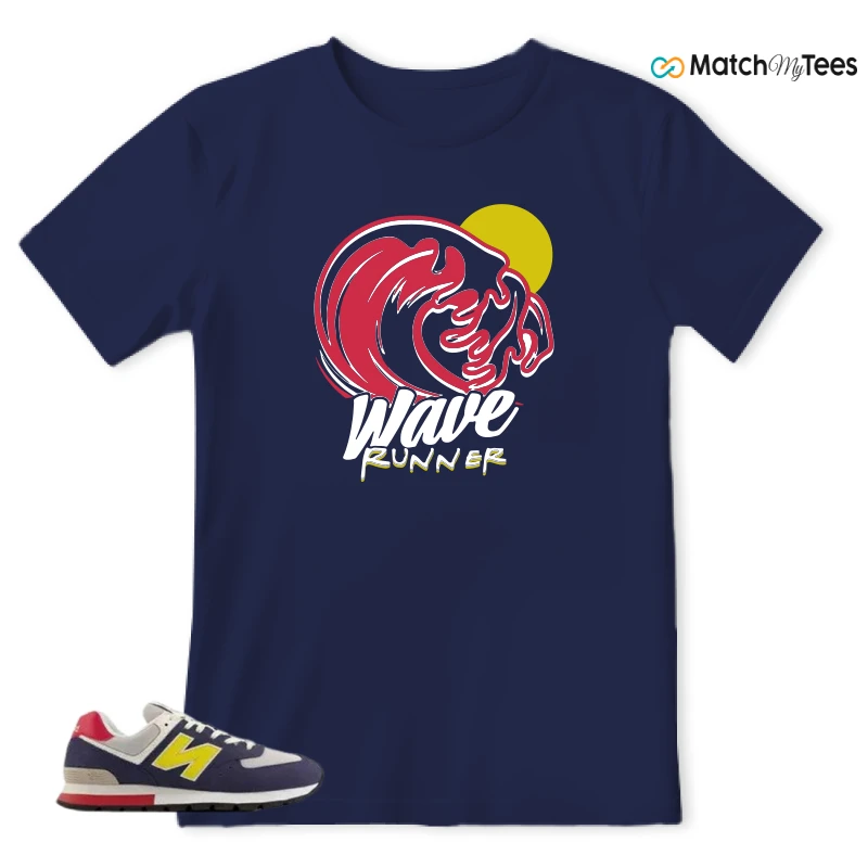 NEW BALANCE 574 RUGGED BLUE YELLOW SNEAKER Matching Tees t-shirt