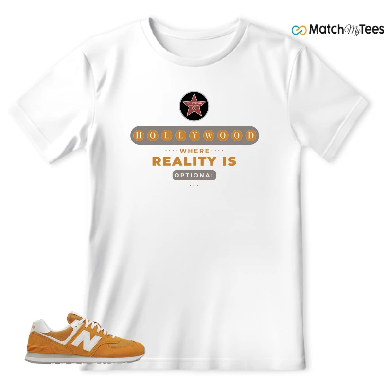 NEW BALANCE 574 YELLOW WHITE (2022) SNEAKER Matching Tees T-shirt for Men