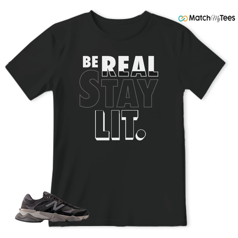 NEW BALANCE 9060 BLACK CASTLEROCK GREY SNEAKER Matching Tees t-shirt