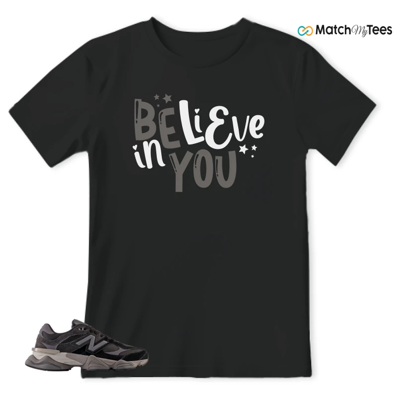 NEW BALANCE 9060 BLACK CASTLEROCK GREY SNEAKER Matching Tees t-shirt