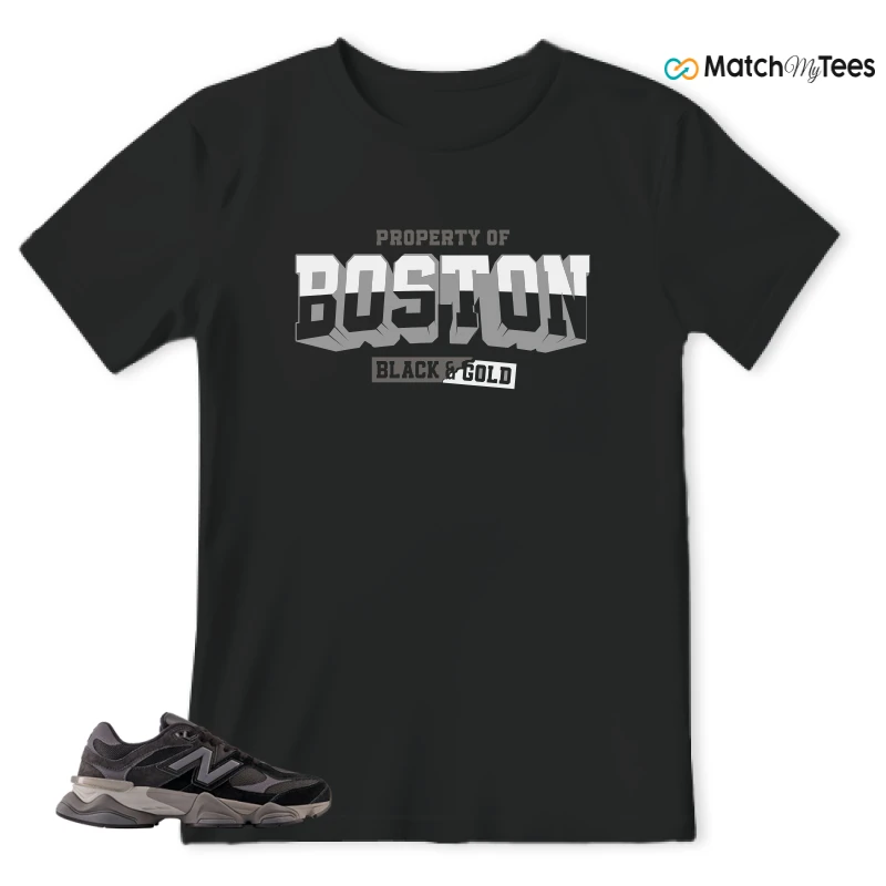 NEW BALANCE 9060 BLACK CASTLEROCK GREY SNEAKER Matching Tees t-shirt