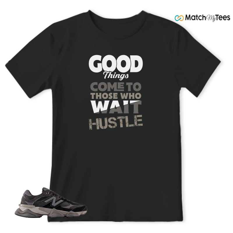NEW BALANCE 9060 BLACK CASTLEROCK GREY SNEAKER Matching Tees T-shirt for Men