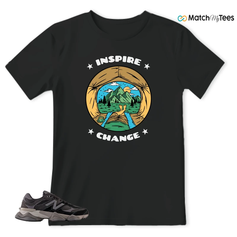 NEW BALANCE 9060 BLACK CASTLEROCK GREY SNEAKER Matching Tees t-shirt