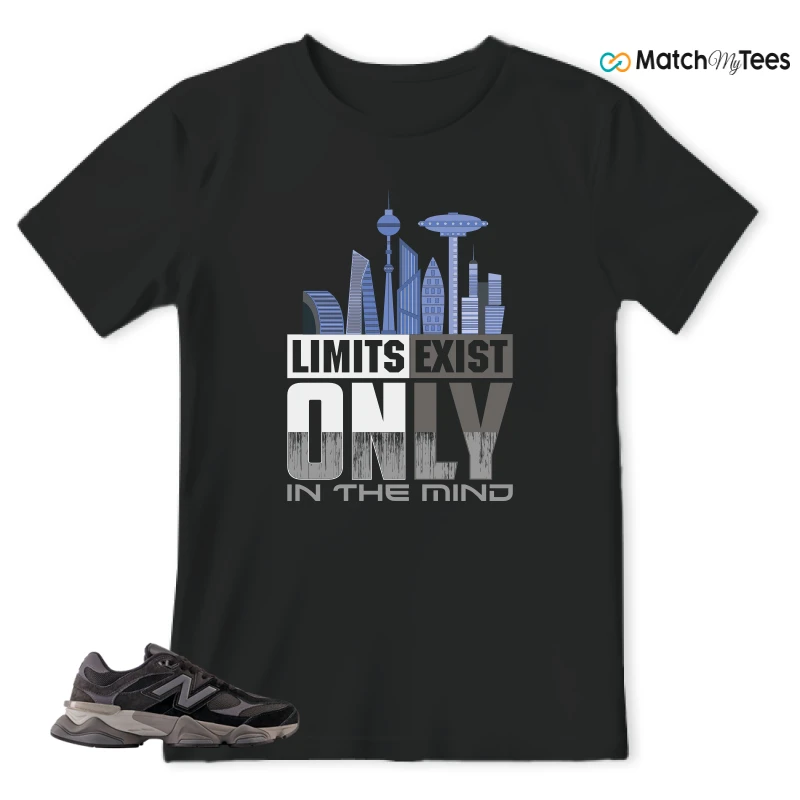 NEW BALANCE 9060 BLACK CASTLEROCK GREY SNEAKER Matching Tees t-shirt