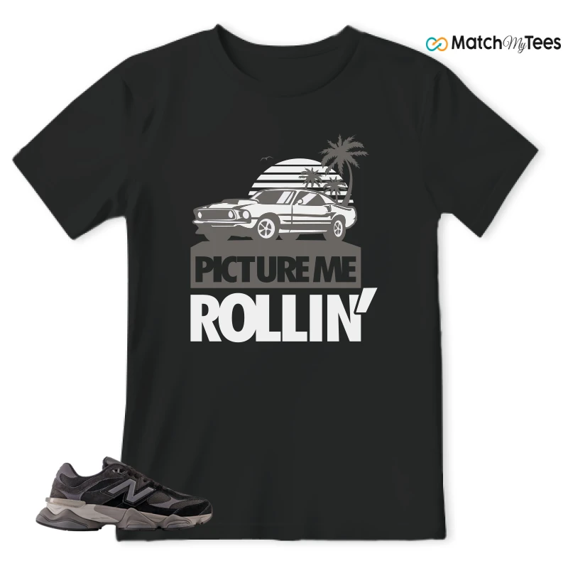 NEW BALANCE 9060 BLACK CASTLEROCK GREY SNEAKER Matching Tees t-shirt