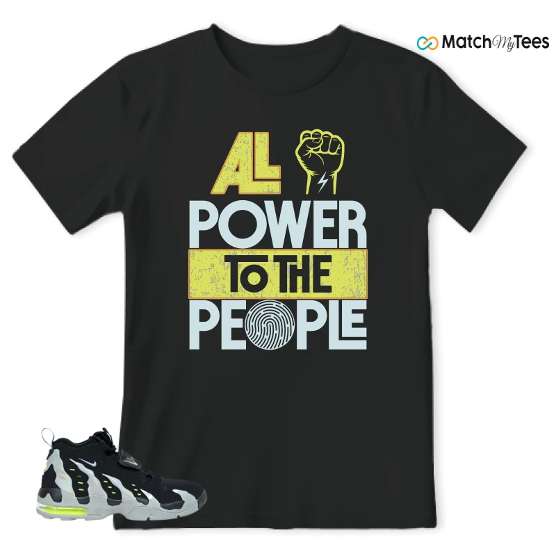NIKE AIR DT MAX 96 BLACK MICA GREEN-VOLT SNEAKER Matching Tees t-shirt