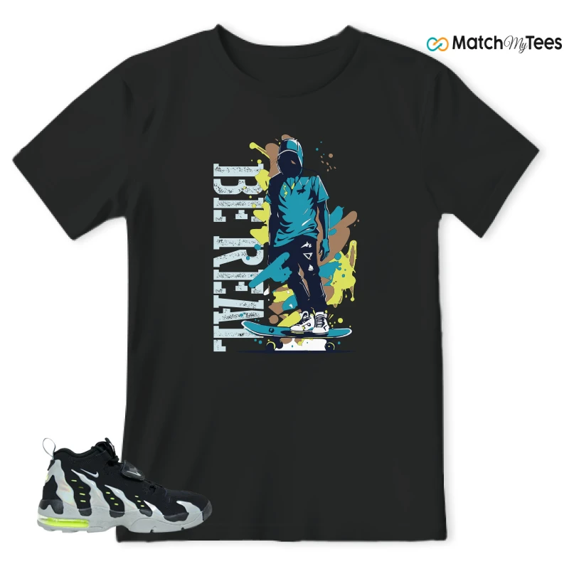 NIKE AIR DT MAX 96 BLACK MICA GREEN-VOLT SNEAKER Matching Tees t-shirt