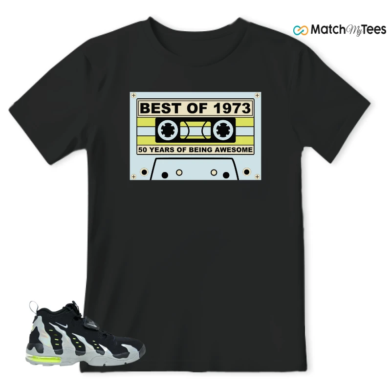NIKE AIR DT MAX 96 BLACK MICA GREEN-VOLT SNEAKER Matching Tees t-shirt
