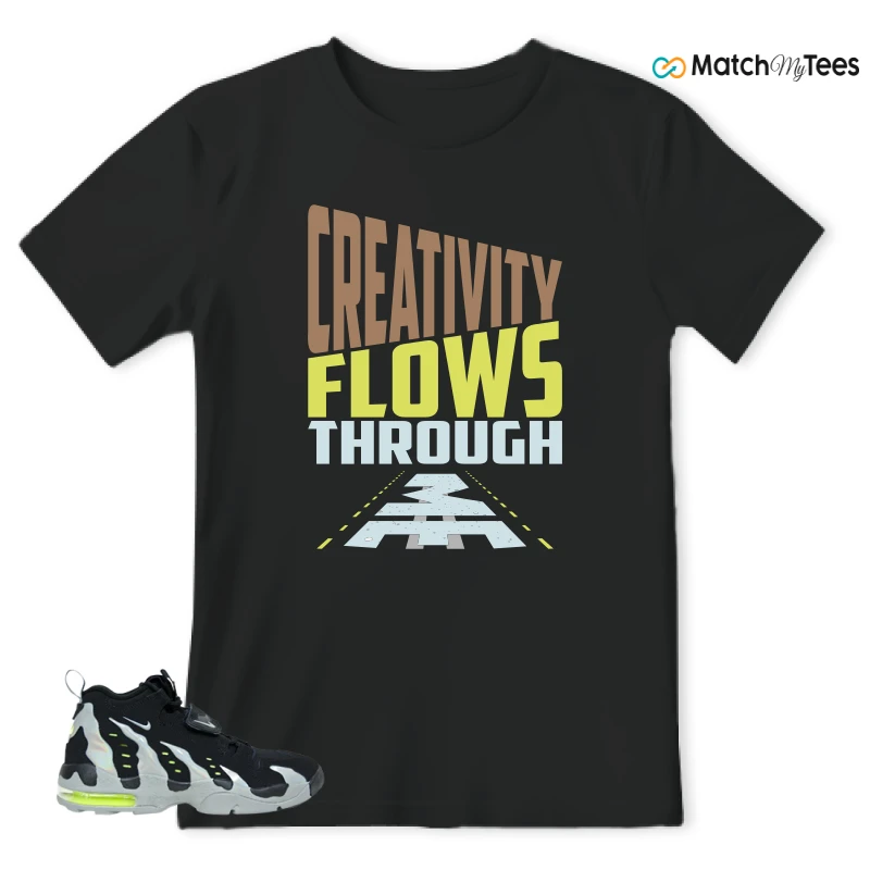 NIKE AIR DT MAX 96 BLACK MICA GREEN-VOLT SNEAKER Matching Tees t-shirt