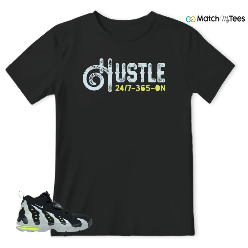 NIKE AIR DT MAX 96 BLACK MICA GREEN-VOLT SNEAKER Matching Tees t-shirt