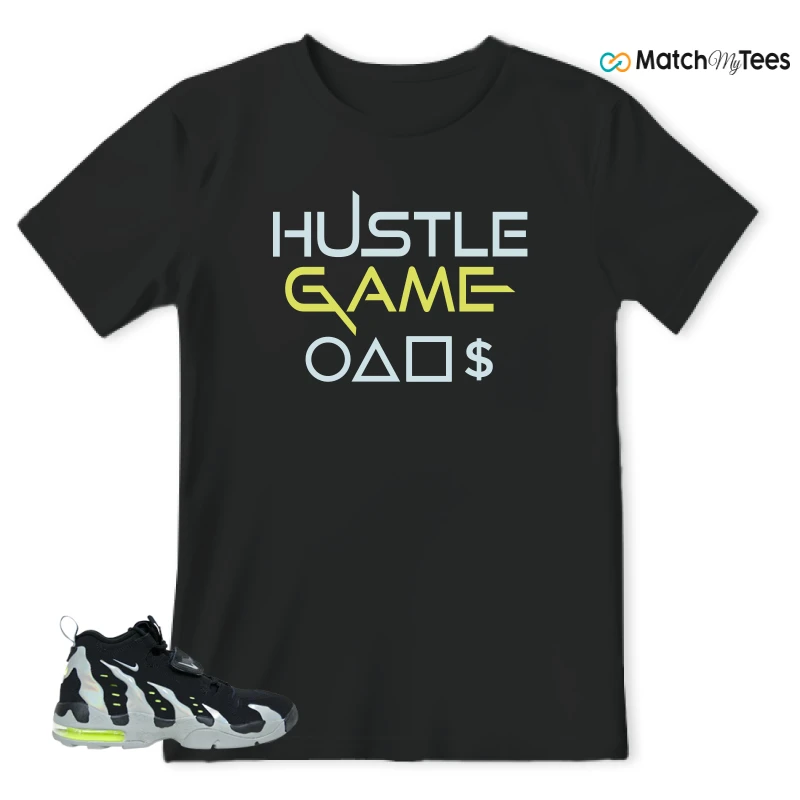 NIKE AIR DT MAX 96 BLACK MICA GREEN-VOLT SNEAKER Matching Tees T-shirt for Men