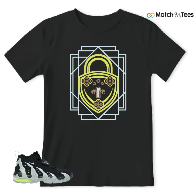 NIKE AIR DT MAX 96 BLACK MICA GREEN-VOLT SNEAKER Matching Tees T-shirt for Men