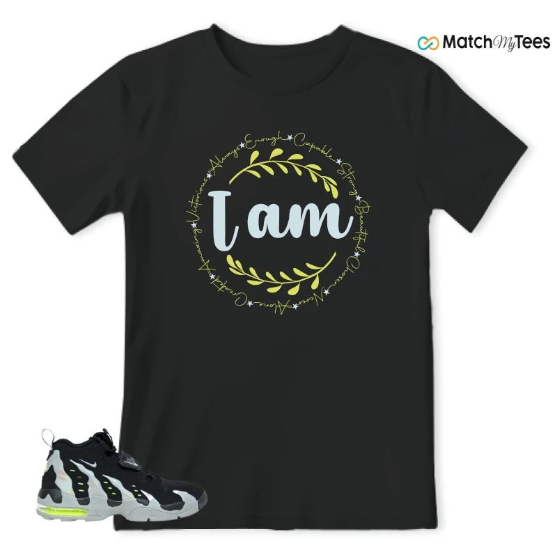 NIKE AIR DT MAX 96 BLACK MICA GREEN-VOLT SNEAKER Matching Tees T-shirt for Men