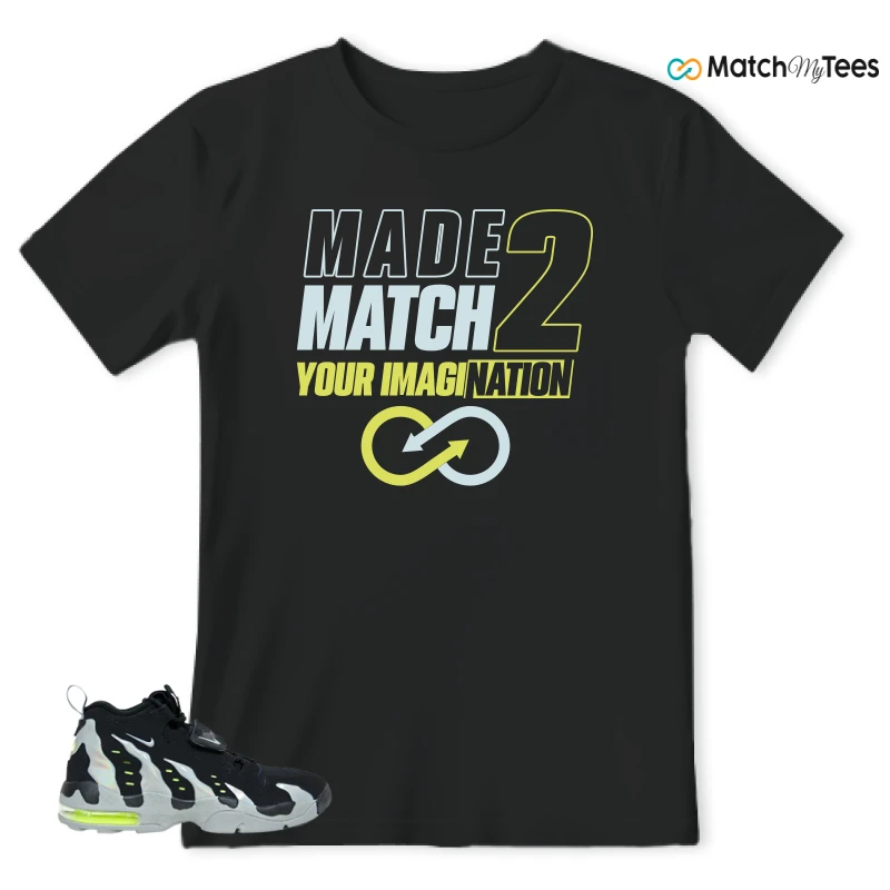 NIKE AIR DT MAX 96 BLACK MICA GREEN-VOLT SNEAKER Matching Tees t-shirt