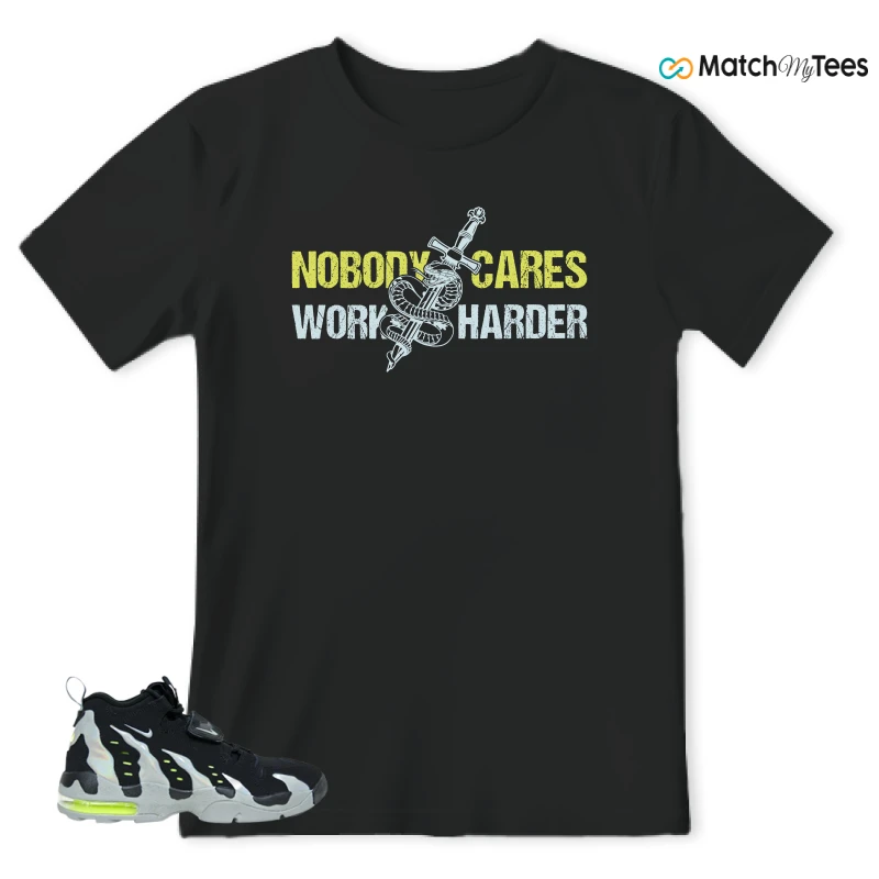 NIKE AIR DT MAX 96 BLACK MICA GREEN-VOLT SNEAKER Matching Tees t-shirt