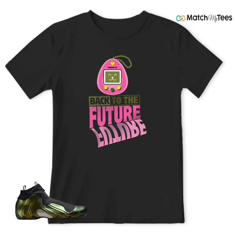 NIKE AIR FLIGHTPOSITE BLACK METALLIC GOLD SNEAKER Matching Tees t-shirt