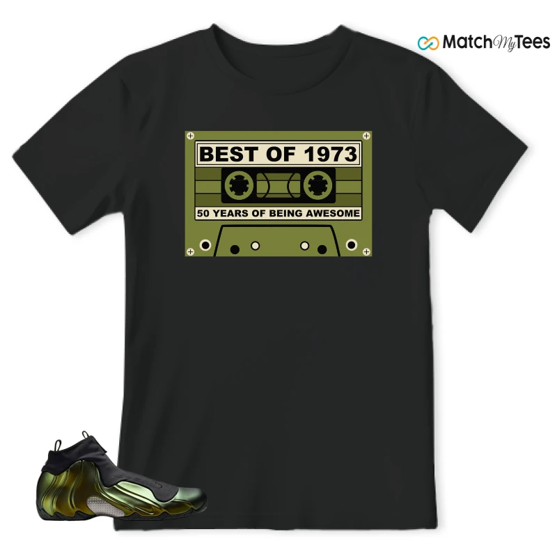 NIKE AIR FLIGHTPOSITE BLACK METALLIC GOLD SNEAKER Matching Tees t-shirt