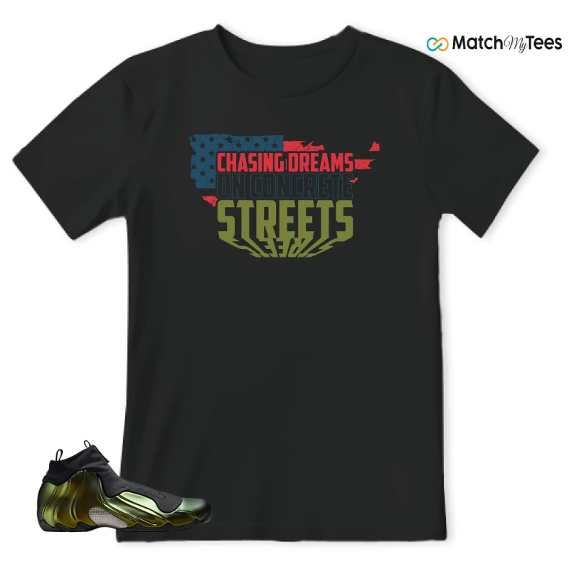 NIKE AIR FLIGHTPOSITE BLACK METALLIC GOLD SNEAKER Matching Tees t-shirt