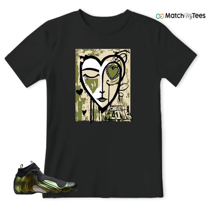 NIKE AIR FLIGHTPOSITE BLACK METALLIC GOLD SNEAKER Matching Tees T-shirt for Men