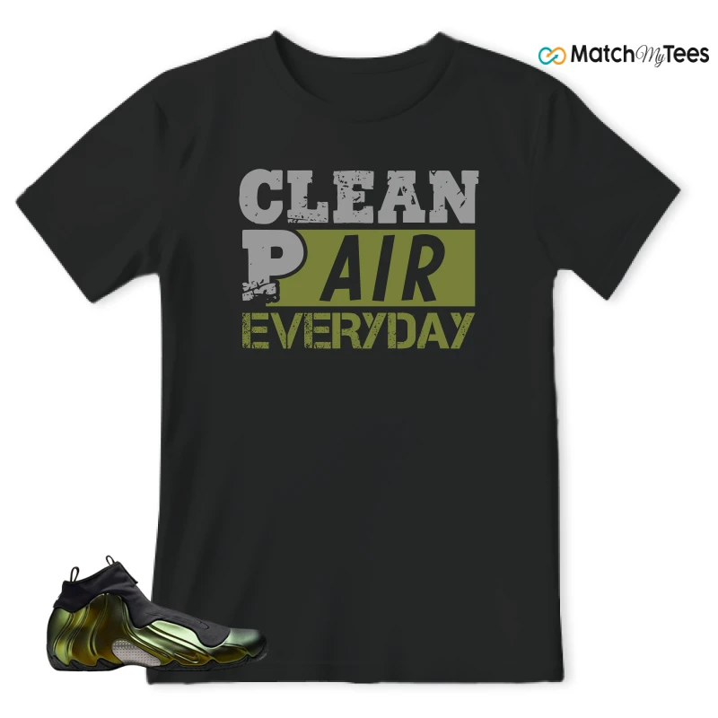 NIKE AIR FLIGHTPOSITE BLACK METALLIC GOLD SNEAKER Matching Tees t-shirt
