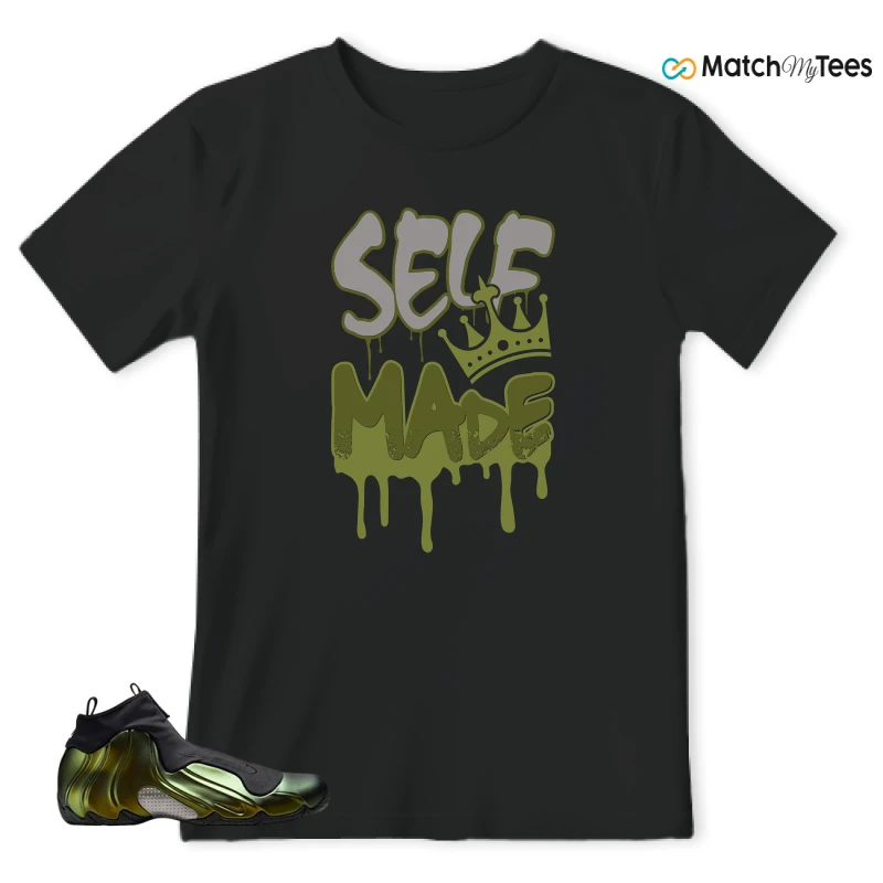 NIKE AIR FLIGHTPOSITE BLACK METALLIC GOLD SNEAKER Matching Tees t-shirt