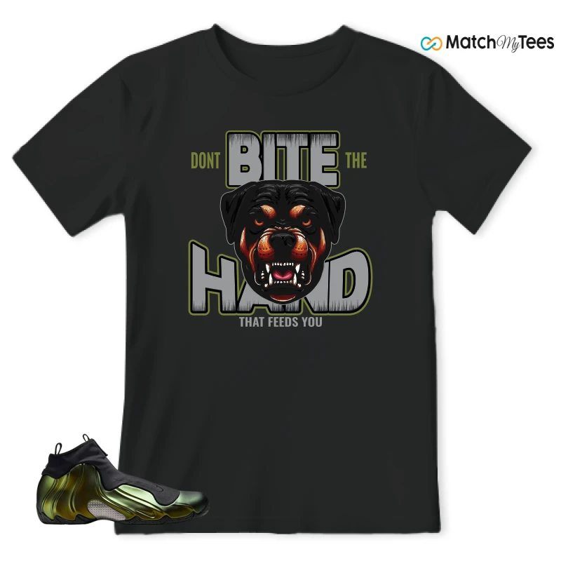 NIKE AIR FLIGHTPOSITE BLACK METALLIC GOLD SNEAKER Matching Tees t-shirt
