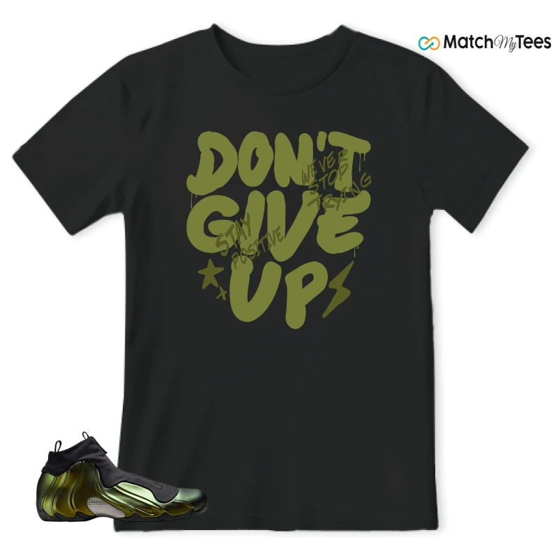 NIKE AIR FLIGHTPOSITE BLACK METALLIC GOLD SNEAKER Matching Tees t-shirt
