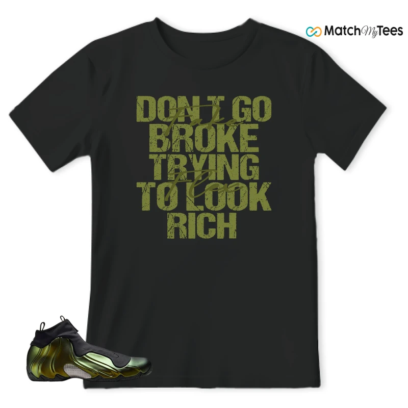 NIKE AIR FLIGHTPOSITE BLACK METALLIC GOLD SNEAKER Matching Tees T-shirt for Men