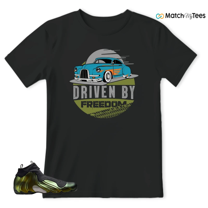NIKE AIR FLIGHTPOSITE BLACK METALLIC GOLD SNEAKER Matching Tees t-shirt