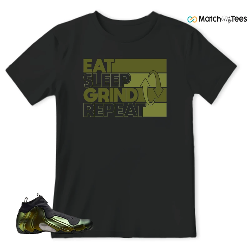 NIKE AIR FLIGHTPOSITE BLACK METALLIC GOLD SNEAKER Matching Tees t-shirt