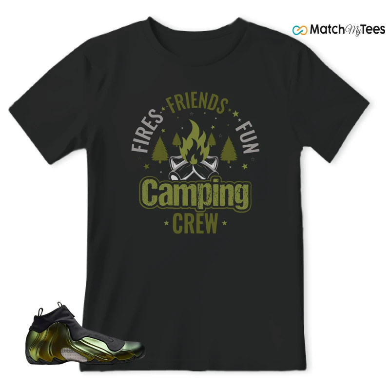 NIKE AIR FLIGHTPOSITE BLACK METALLIC GOLD SNEAKER Matching Tees t-shirt