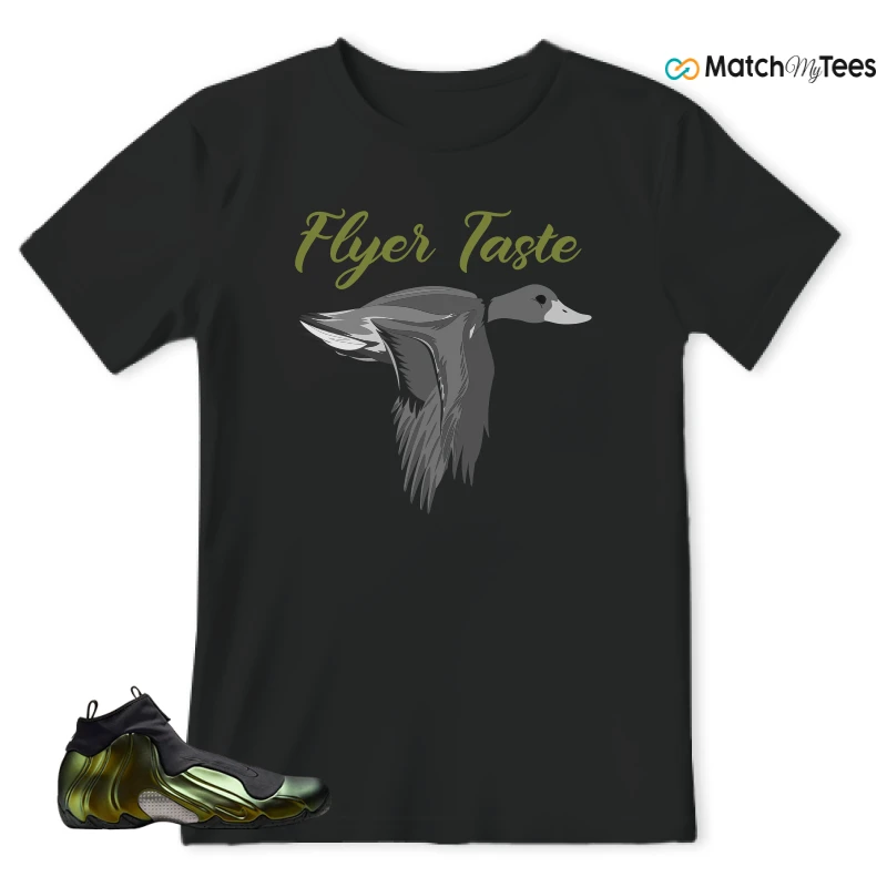 NIKE AIR FLIGHTPOSITE BLACK METALLIC GOLD SNEAKER Matching Tees t-shirt