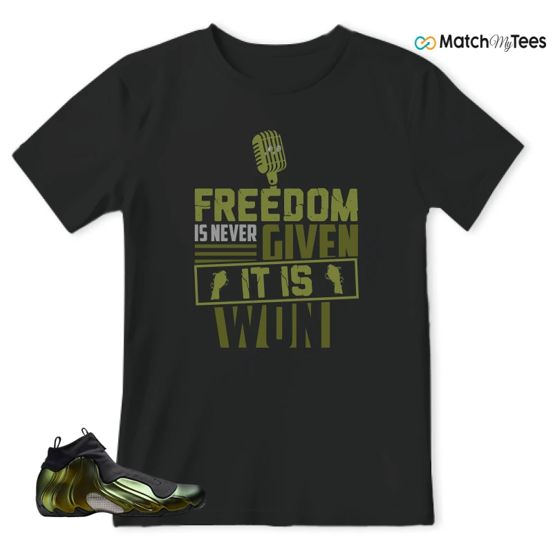 NIKE AIR FLIGHTPOSITE BLACK METALLIC GOLD SNEAKER Matching Tees t-shirt