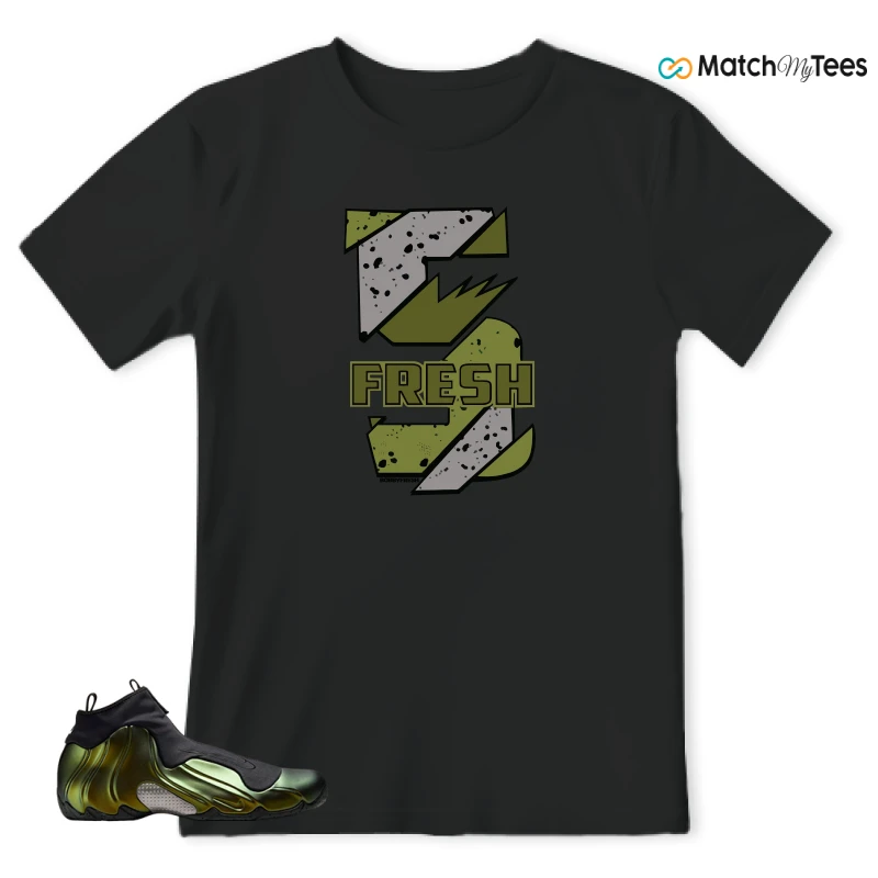 NIKE AIR FLIGHTPOSITE BLACK METALLIC GOLD SNEAKER Matching Tees t-shirt
