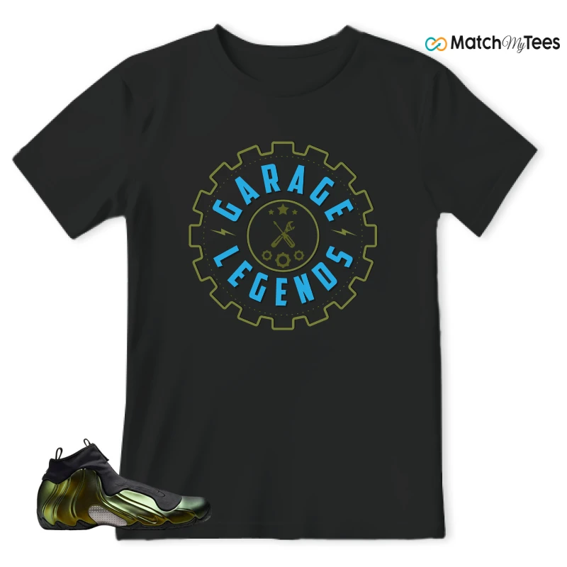 NIKE AIR FLIGHTPOSITE BLACK METALLIC GOLD SNEAKER Matching Tees t-shirt