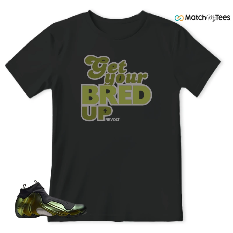 NIKE AIR FLIGHTPOSITE BLACK METALLIC GOLD SNEAKER Matching Tees t-shirt
