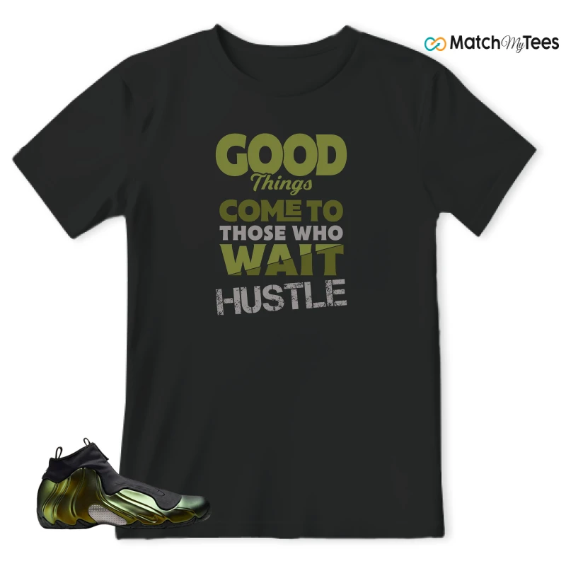 NIKE AIR FLIGHTPOSITE BLACK METALLIC GOLD SNEAKER Matching Tees t-shirt