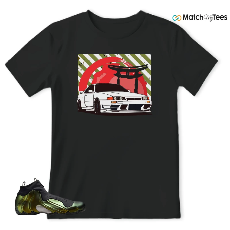 NIKE AIR FLIGHTPOSITE BLACK METALLIC GOLD SNEAKER Matching Tees t-shirt