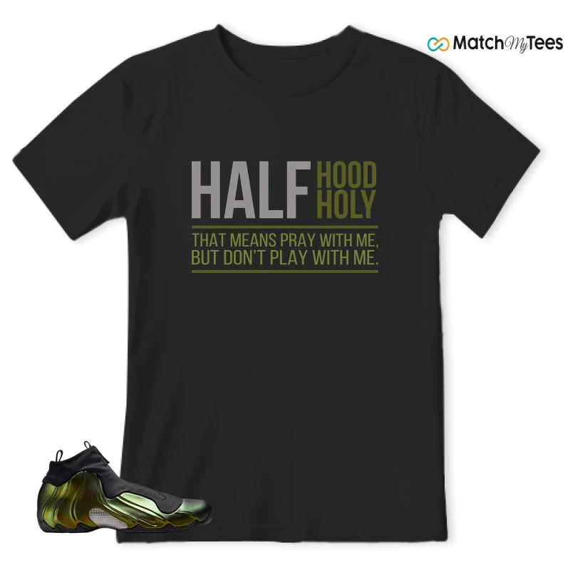 NIKE AIR FLIGHTPOSITE BLACK METALLIC GOLD SNEAKER Matching Tees t-shirt