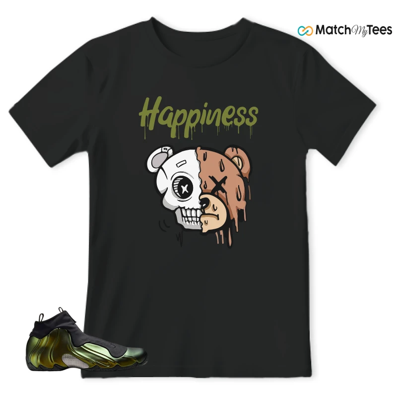 NIKE AIR FLIGHTPOSITE BLACK METALLIC GOLD SNEAKER Matching Tees T-shirt for Men